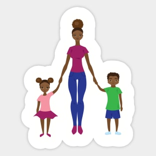 Mom with two kids Sticker